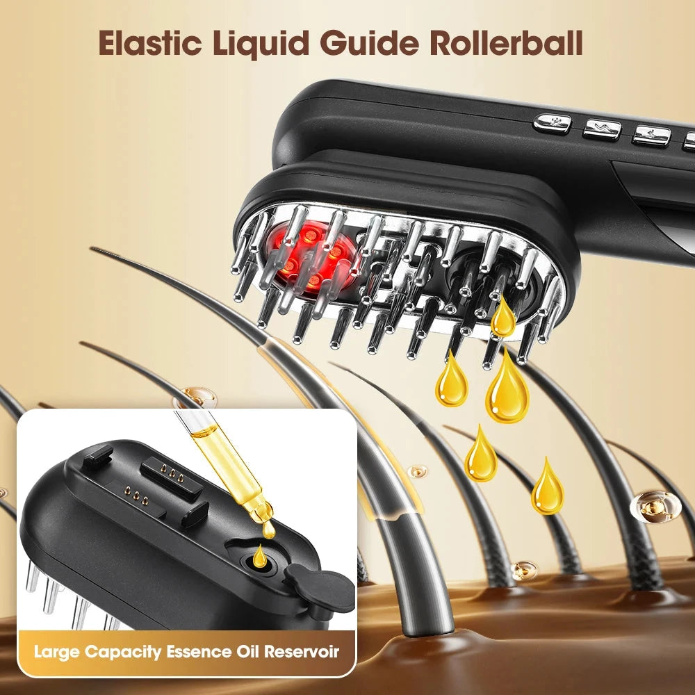 4 In 1 Electric Massage Comb EMS Scalp Massage Red Light Massager Machine Hair Growth Care Loss Hair Comb Full Body Massage
