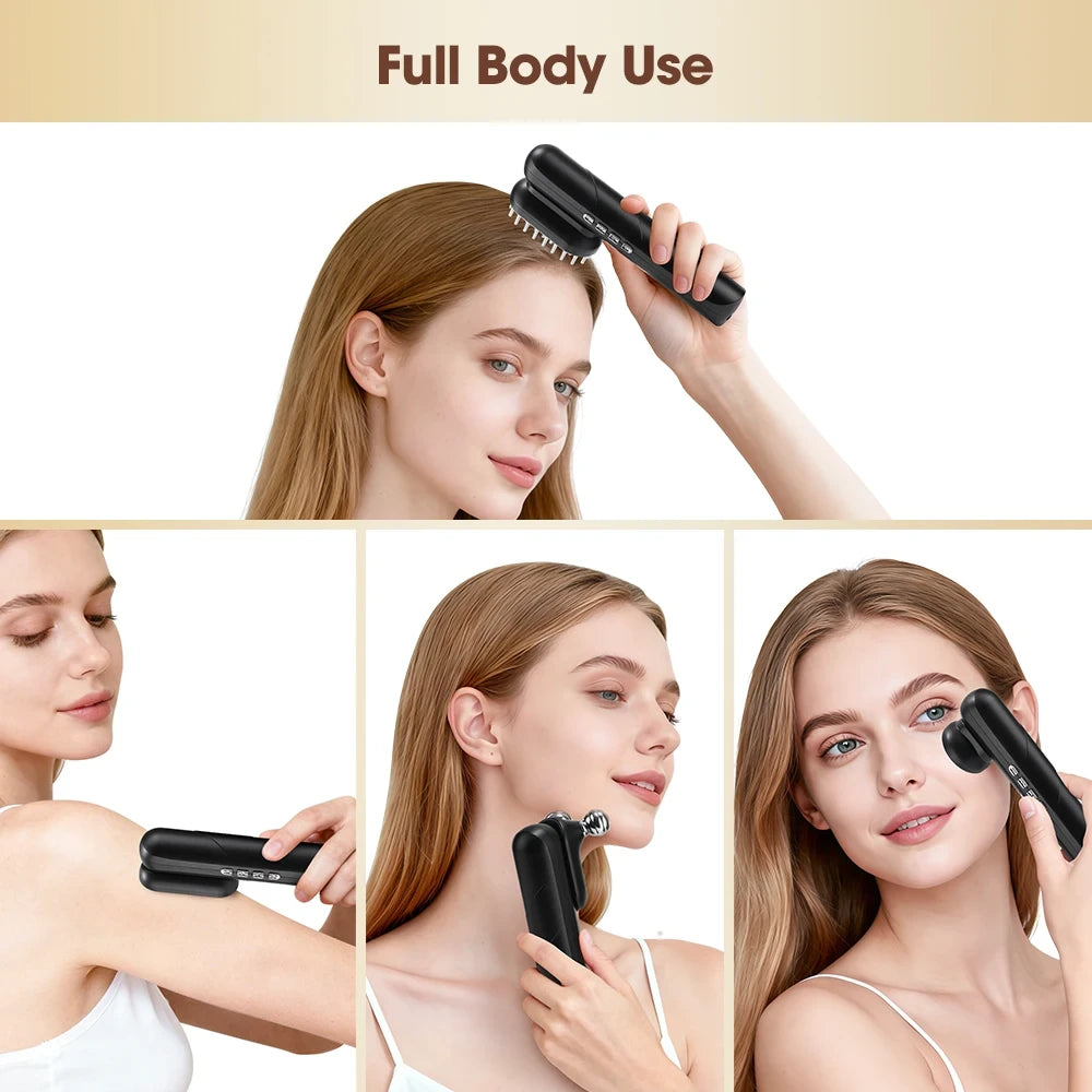 4 In 1 Electric Massage Comb EMS Scalp Massage Red Light Massager Machine Hair Growth Care Loss Hair Comb Full Body Massage